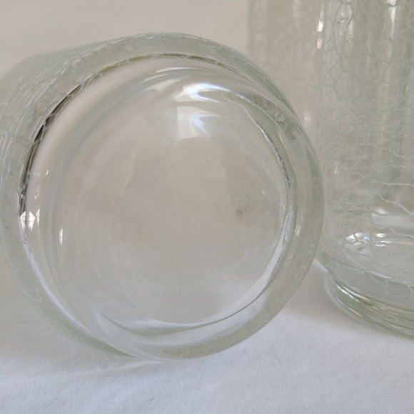 Set of 4 Vintage White Crackle Glass Highball Tall Glasses Approx 5.5x2.75" - Picture 6 of 6